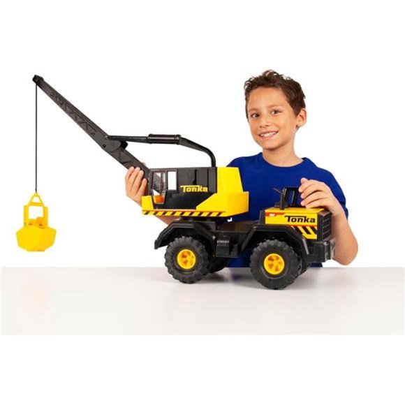 Mighty Crane - Made With Steel and Sturdy Plastic, Big Construction Truck, Boys - Picture 4 of 6